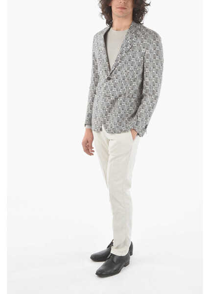 Sacouri elegante CORNELIANI Id Flax Side Vents Notch Lapel Identity 2-Button Blazergiacc Beige Barbati (BM 9551060) 4