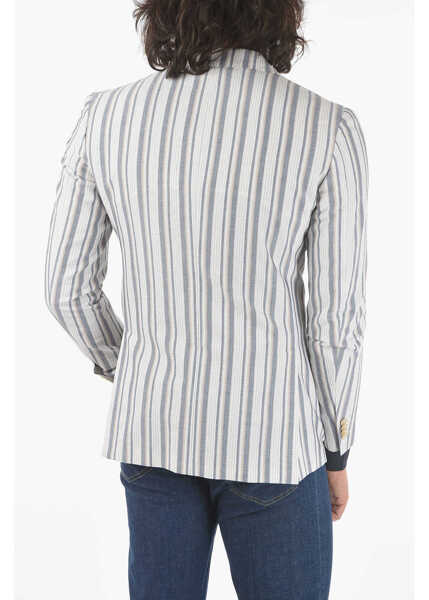 Sacouri elegante CORNELIANI Cc Collection Pencil Striped Side Vents Notch Lapel Refined Multicolor Barbati (BM 9551084) 2