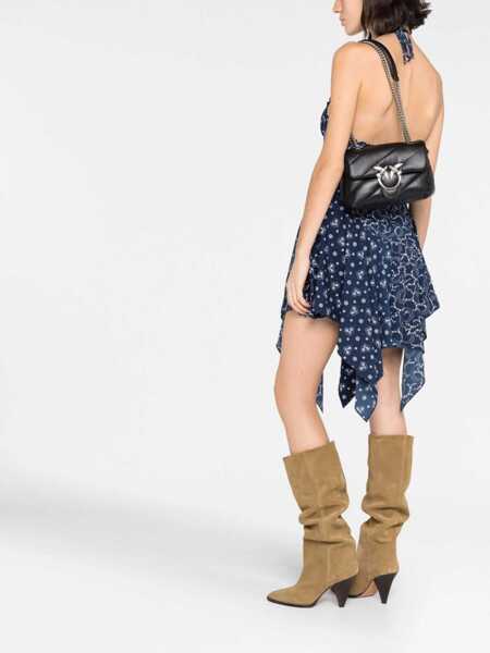 Genti de umar Pinko Love Mini Puff Shoulder Bag NERO-OLD SILVER Femei (BM 9551606) 2