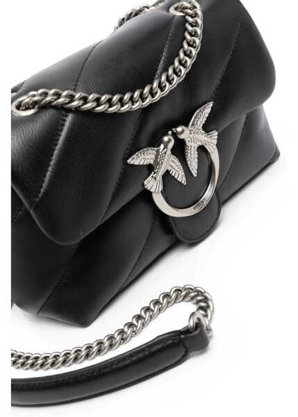 Genti de umar Pinko Love Mini Puff Shoulder Bag NERO-OLD SILVER Femei (BM 9551606) 5