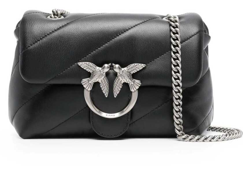 Genti de umar Pinko Love Mini Puff Shoulder Bag NERO-OLD SILVER Femei (BM 9551606) 1