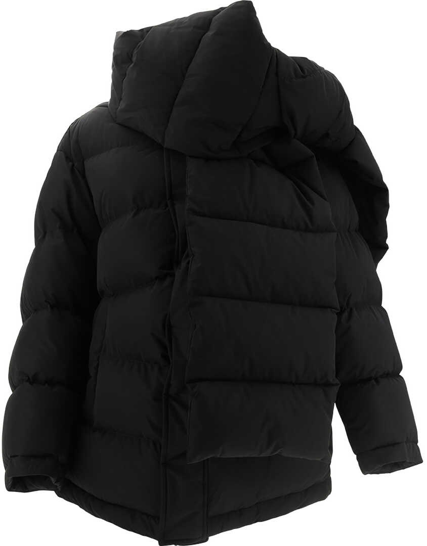 Balenciaga Down Jacket with Scarf BLACK