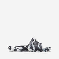 Slapi Crocs Classic Marbled Slide flaps 206879 WHITE/BLACK Femei