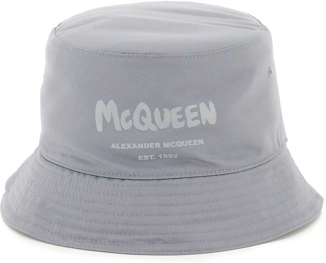 Alexander McQueen Mcqueen Graffiti Bucket Hat ZINC