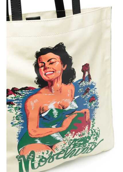 Borsete Moschino Hawaiian Print Tote Bag YELLOW Barbati (BM 9560222) 4
