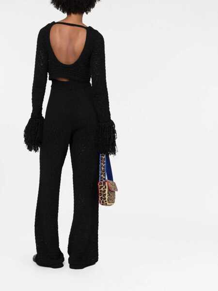 Pantaloni casual ROTATE Birger Christensen Knit Pants BLACK Femei (BM 9560729) 4