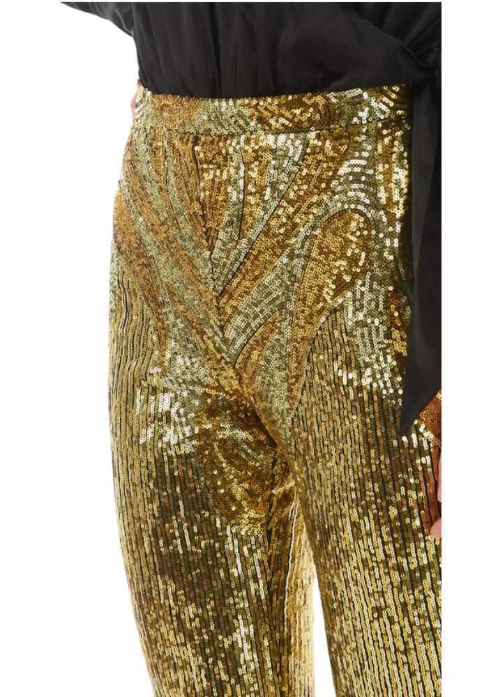 Pantaloni office Philipp Plein Couture Zipped Ankle Elegant Sequined Pants Gold Femei (BM 9561143) 3