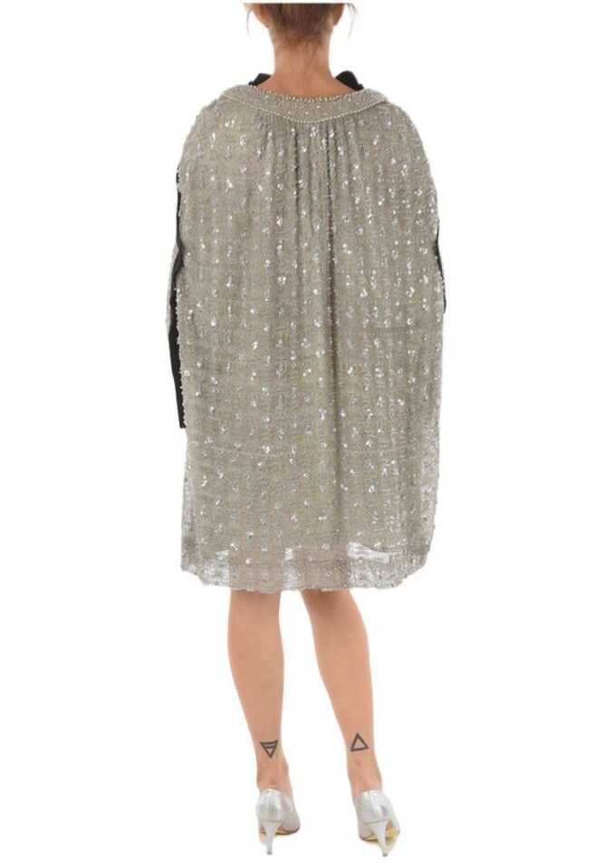 Rochii scurte Maison Margiela Beaded Sequined Back And Sleeve Midi Dress Black Femei (BM 9561146) 2