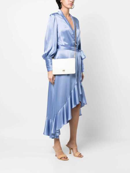 Genti de umar Pinko Leather Shoulder Bag BIANCO SETA-ANTIQUE GOLD Femei (BM 9561542) 2