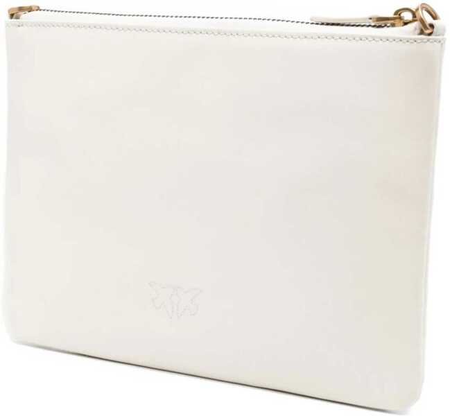 Genti de umar Pinko Leather Shoulder Bag BIANCO SETA-ANTIQUE GOLD Femei (BM 9561542) 3