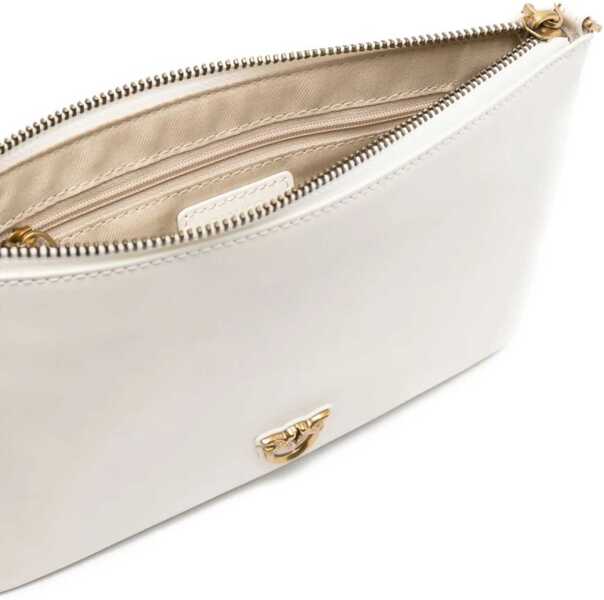 Genti de umar Pinko Leather Shoulder Bag BIANCO SETA-ANTIQUE GOLD Femei (BM 9561542) 5