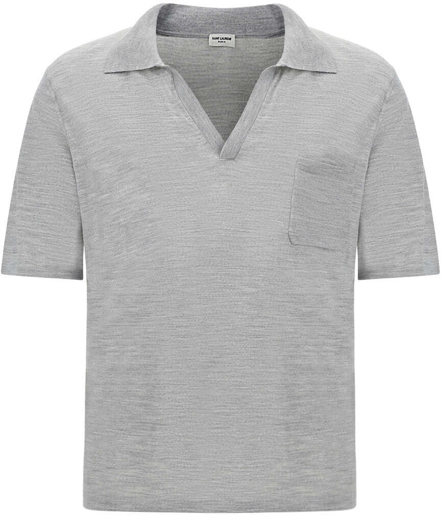 Saint Laurent Polo Shirt GRIS CHINE CLAIR