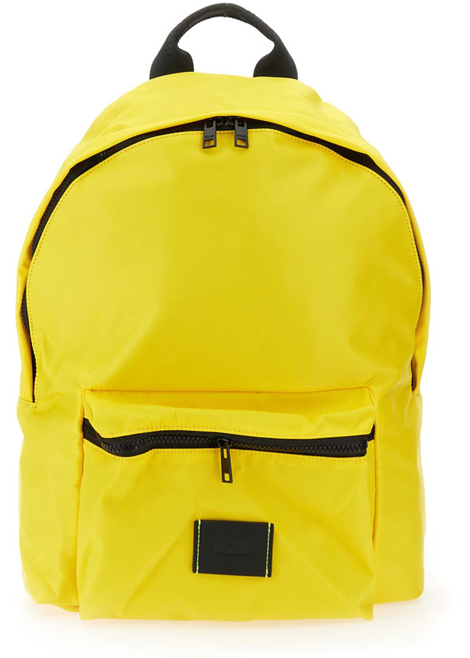 MSGM Nylon Backpack YELLOW