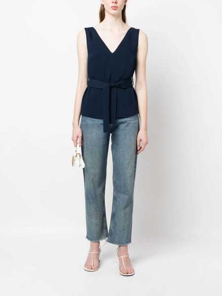 Bluze P.A.R.O.S.H. V-neck blouse Blue Femei (BM 9563978) 2