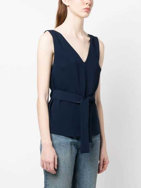 Bluze P.A.R.O.S.H. V-neck blouse Blue Femei (BM 9563978) 3