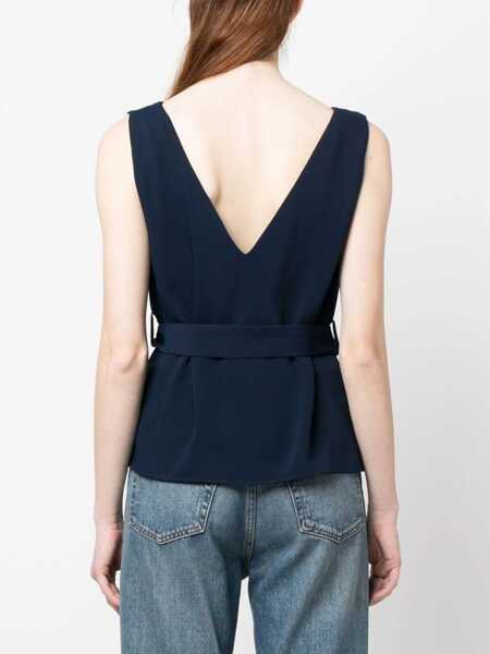 Bluze P.A.R.O.S.H. V-neck blouse Blue Femei (BM 9563978) 4