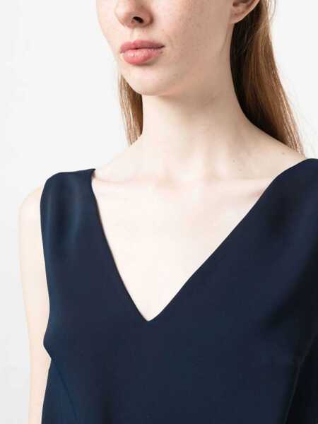 Bluze P.A.R.O.S.H. V-neck blouse Blue Femei (BM 9563978) 5