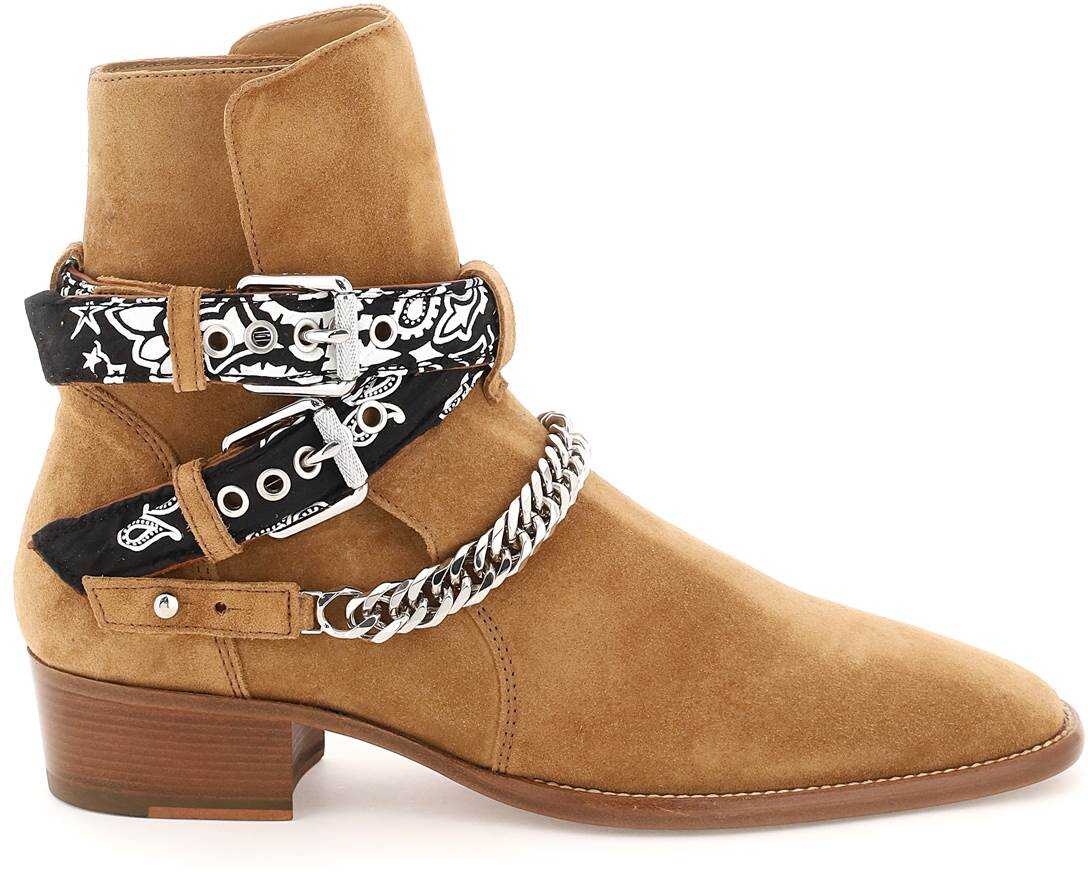 AMIRI Bandana Buckle Boots COGNAC