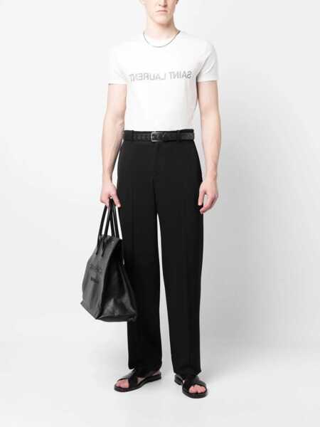 Tricouri Saint Laurent T-Shirt NATUREL/NOIR Barbati (BM 9565388) 2