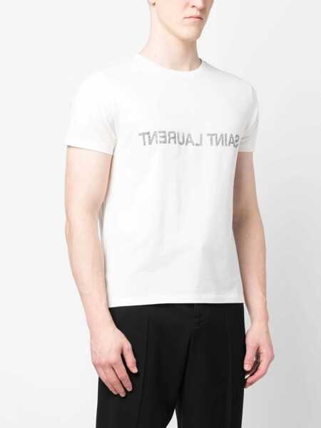 Tricouri Saint Laurent T-Shirt NATUREL/NOIR Barbati (BM 9565388) 3