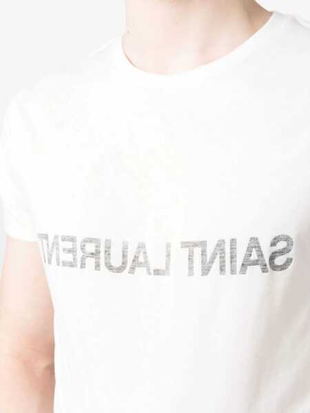 Tricouri Saint Laurent T-Shirt NATUREL/NOIR Barbati (BM 9565388) 5