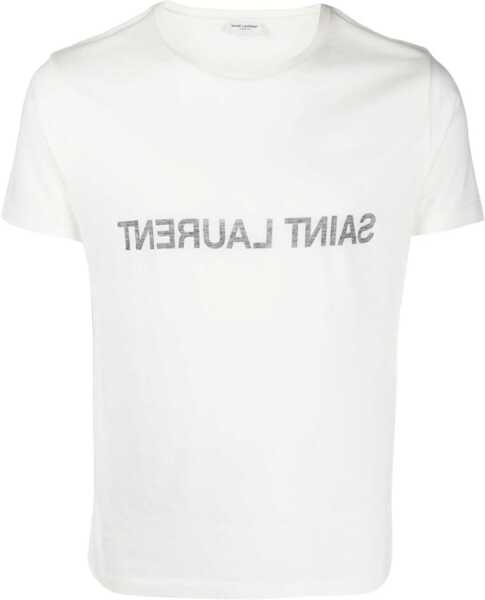 Tricouri Saint Laurent T-Shirt NATUREL/NOIR Barbati (BM 9565388) 1