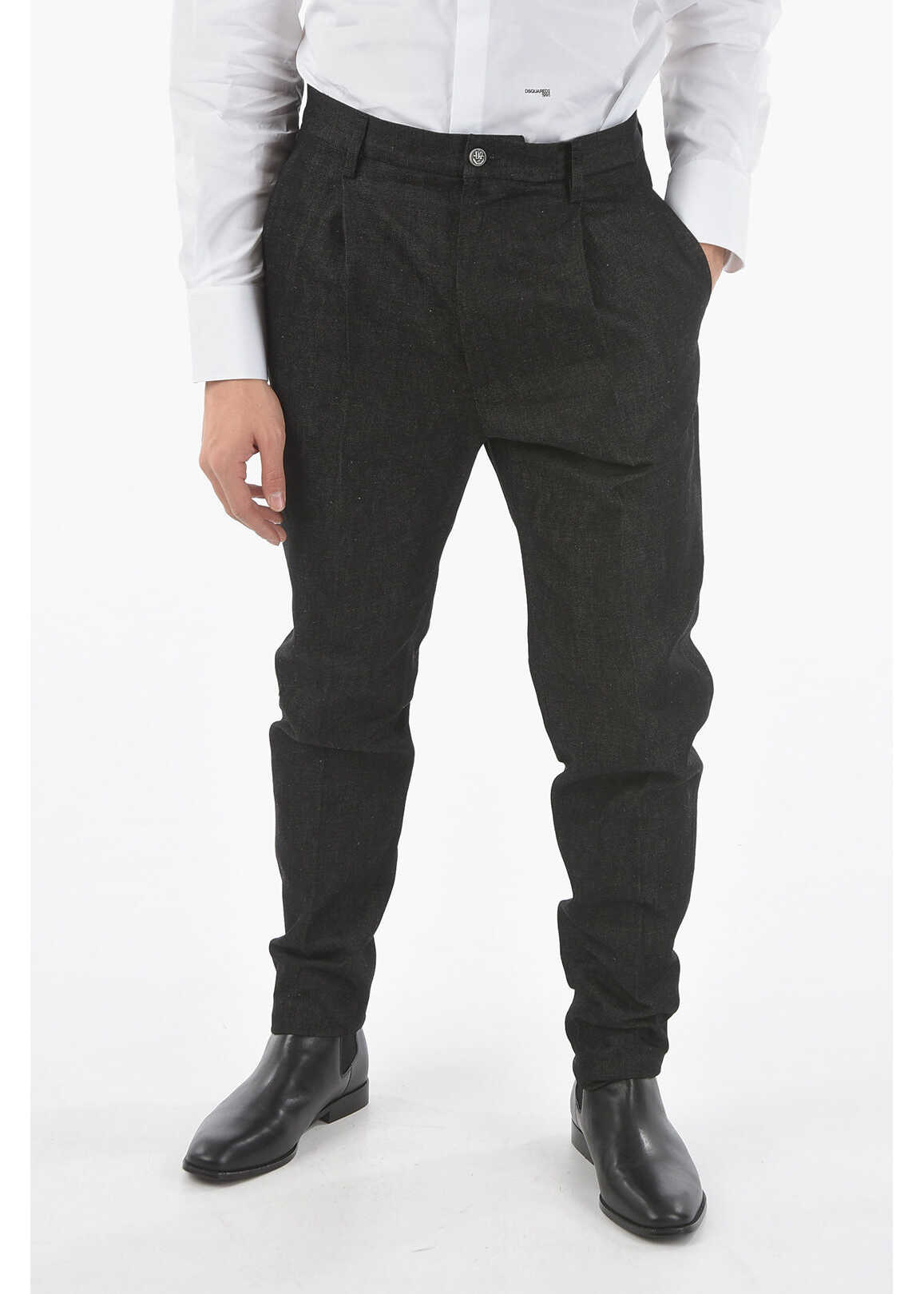 DSQUARED2 Single-Pleat Aviator Fit Pants Black