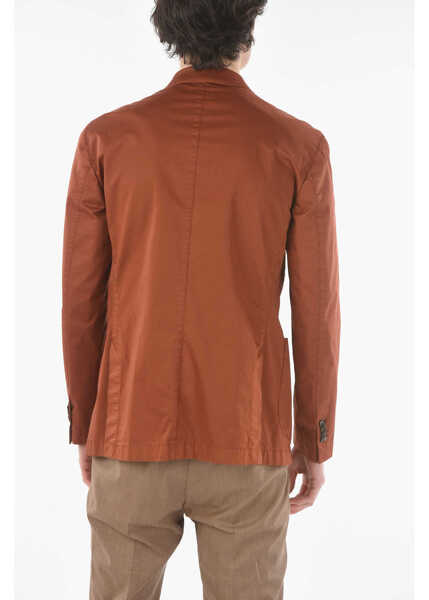 Sacouri elegante CORNELIANI Cc Collection Peak Lapel Cotton Double Breasted Jacket Brown Barbati (BM 9566303) 2