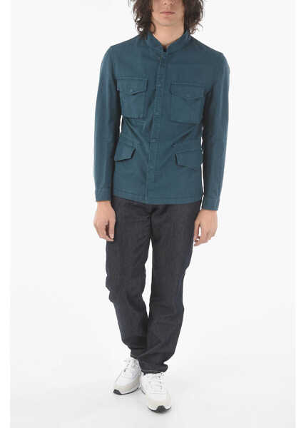 Sacouri elegante CORNELIANI Cc Collection Twill Cotton Resca Utility Jacket With Hidden Blue Barbati (BM 9566306) 4