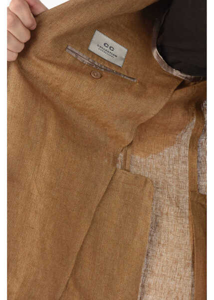 Sacouri CORNELIANI Cc Collection Flax Right Side Vents 2-Button Blazer Brown Barbati (BM 9566384) 4