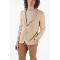 Sacouri elegante Mini Check Side Vents Notch Lapel Leader Soft 2-Button Blaze Barbati