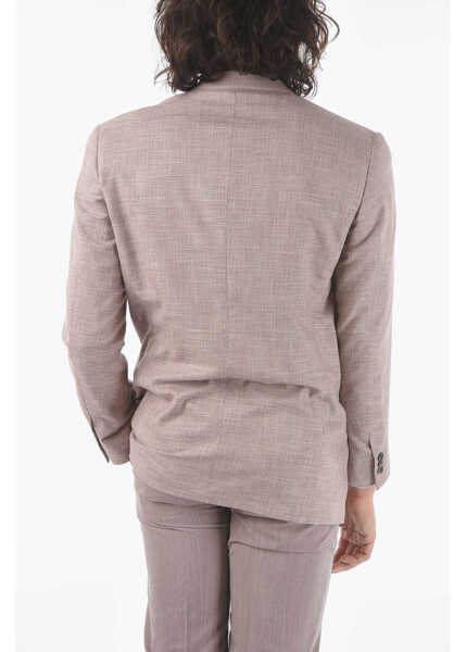 Sacouri CORNELIANI No Vent Notch Lapel Vogue Double-Breasted Blazer Violet Barbati (BM 9566885) 2