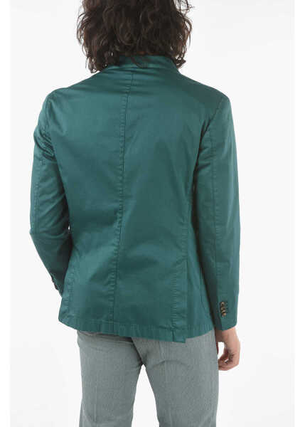 Sacouri elegante CORNELIANI Cc Collection Stretch Cotton Center Vent Peak Lapel Double-B Green Barbati (BM 9567080) 2