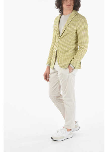 Sacouri elegante CORNELIANI Cc Collection Houndstooth Side Vents Notch Lapel Reset 2-But Green Barbati (BM 9567083) 4