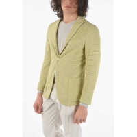 Sacouri elegante Cc Collection Houndstooth Side Vents Notch Lapel Reset 2-But Barbati