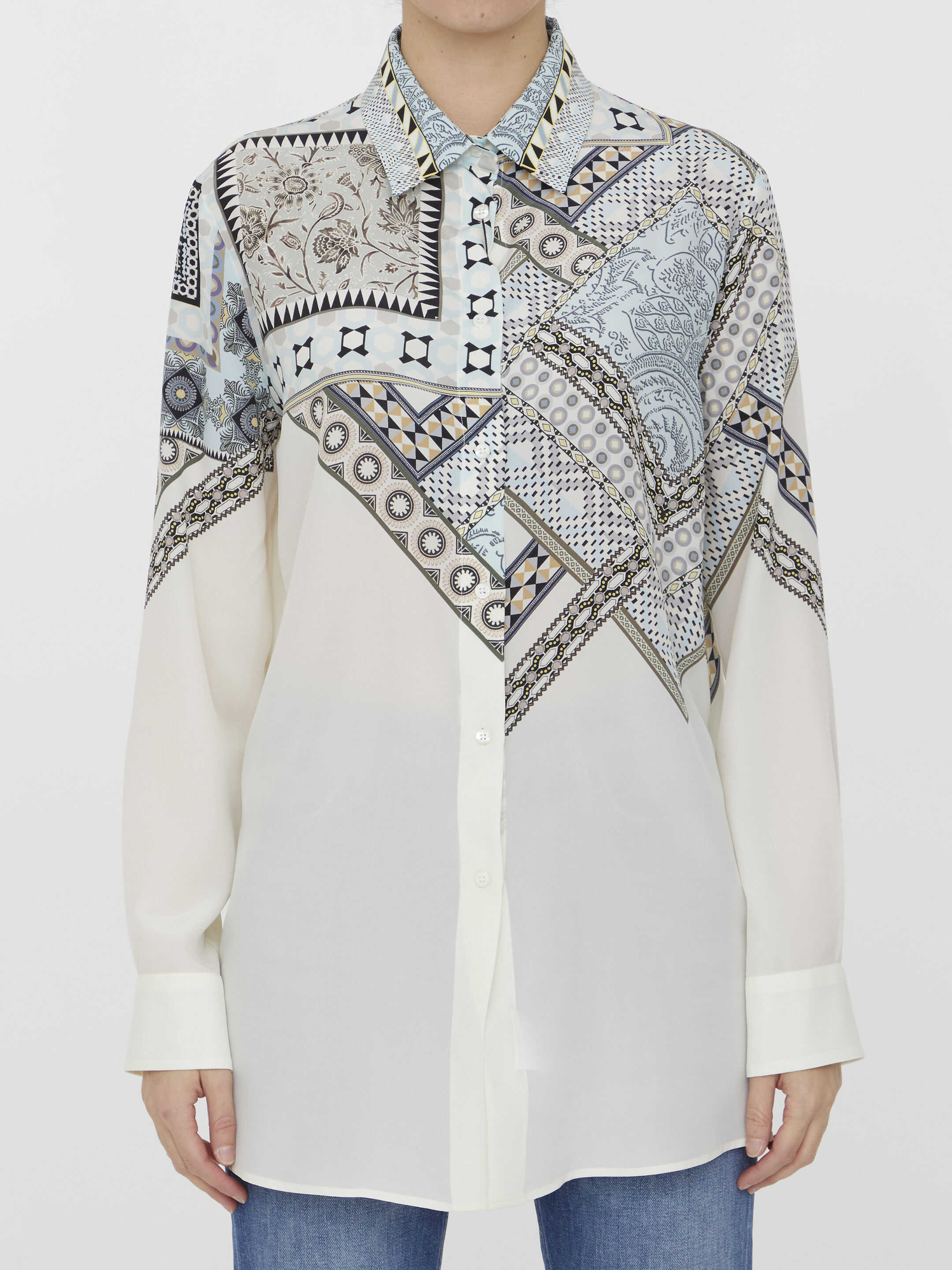 ETRO Shirt With Placed Pouch Print Cream