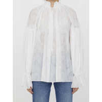 Camasi Ruched Cotton And Silk Blouse Femei