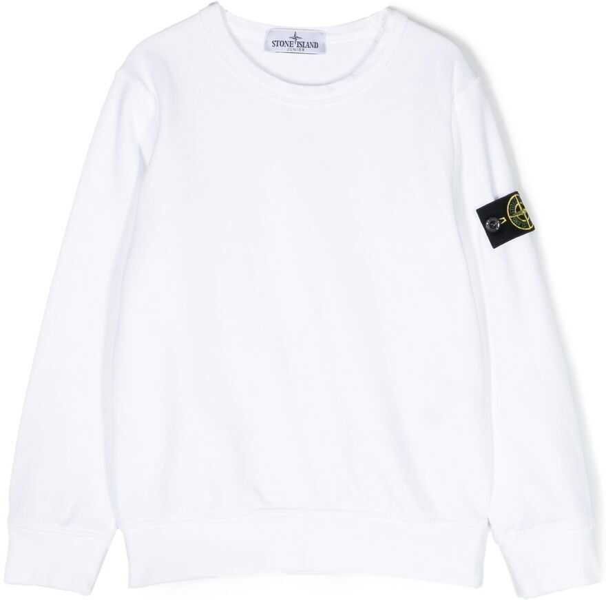 Stone Island Boys Cotton Sweatshirt WHITE