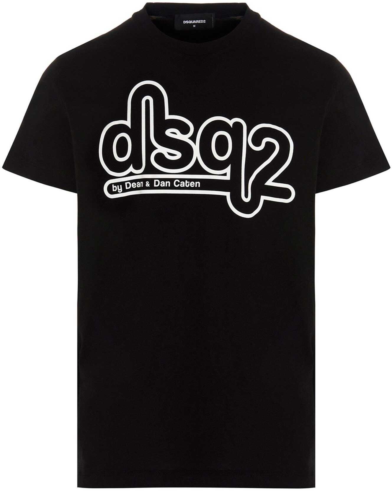 DSQUARED2 Front Printed Cigarette Fit T-Shirt* Black