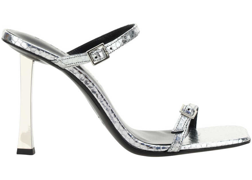 BY FAR Flick Flagstone Sandals SILVER