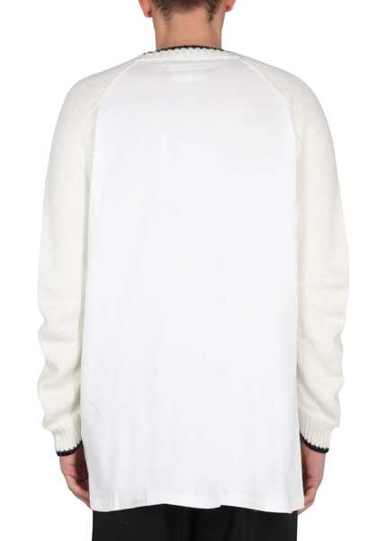 Pulovere casual MM6 Maison Margiela Jersey With Logo WHITE Barbati (BM 9570761) 3