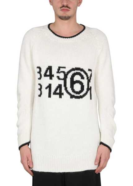 Pulovere casual MM6 Maison Margiela Jersey With Logo WHITE Barbati (BM 9570761) 1