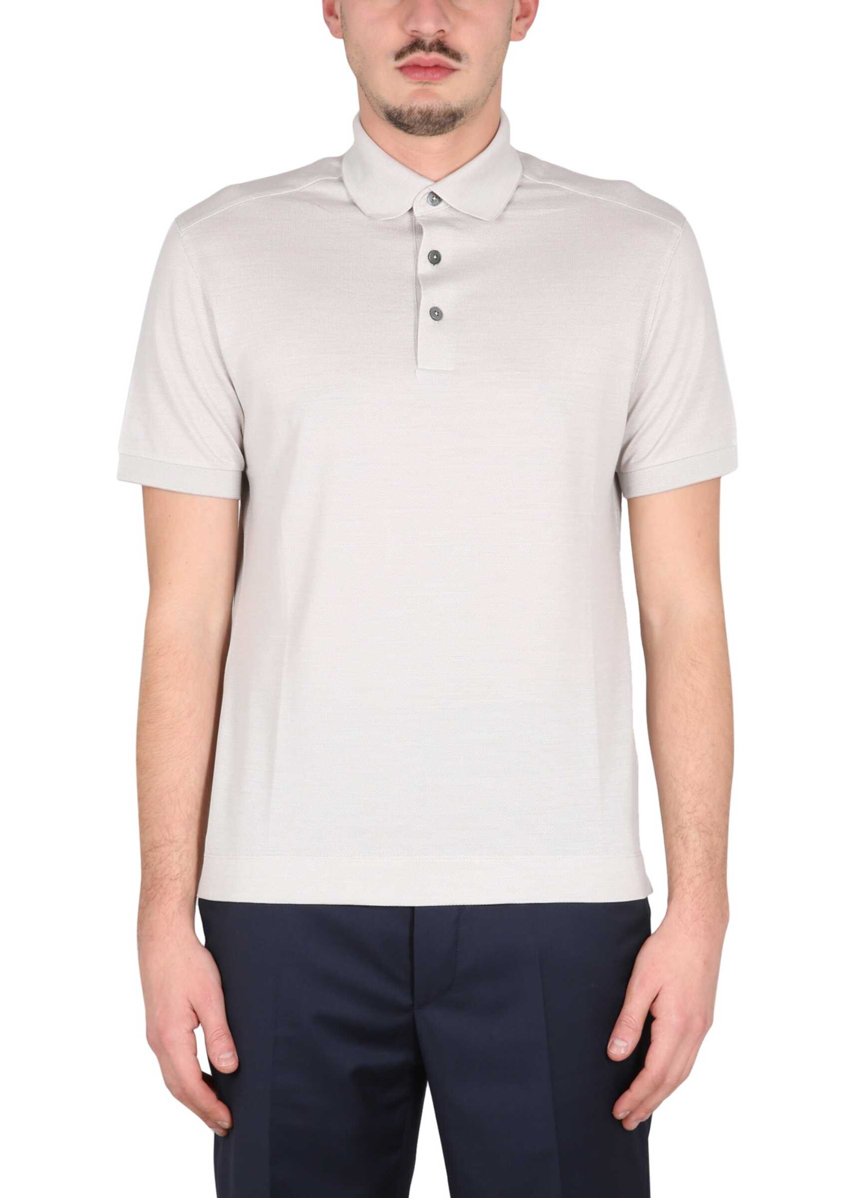 ZEGNA Cotton And Silk Polo Shirt WHITE