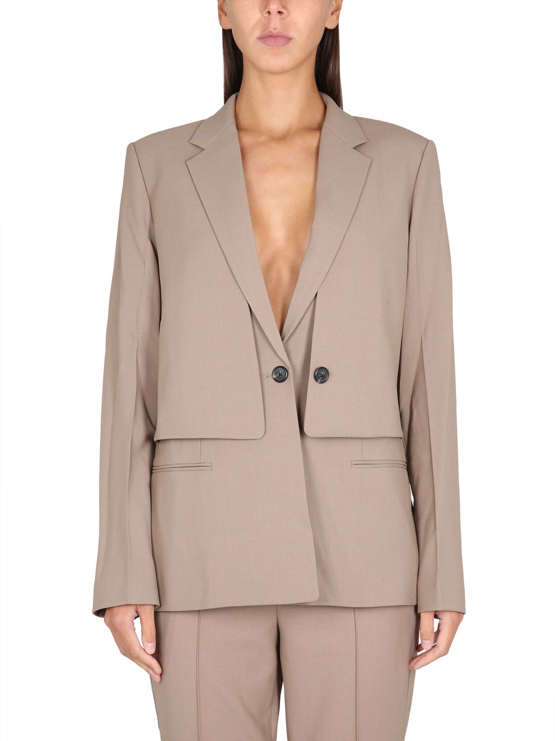 HELMUT LANG Single-Breasted Blazer BEIGE