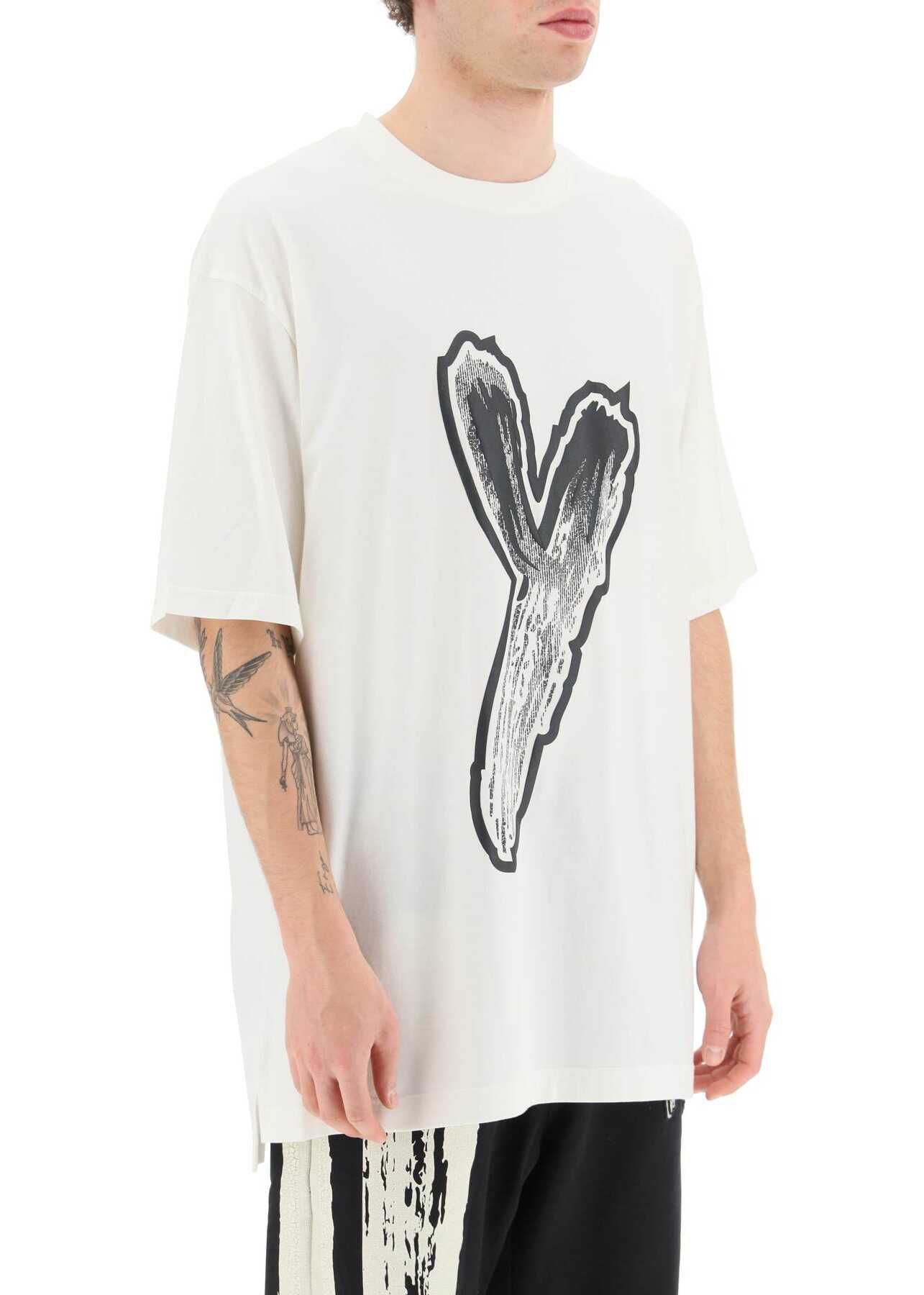 Y-3 Oversized T-Shirt Featuring Maxi Logo At Front And Back OFF WHITE