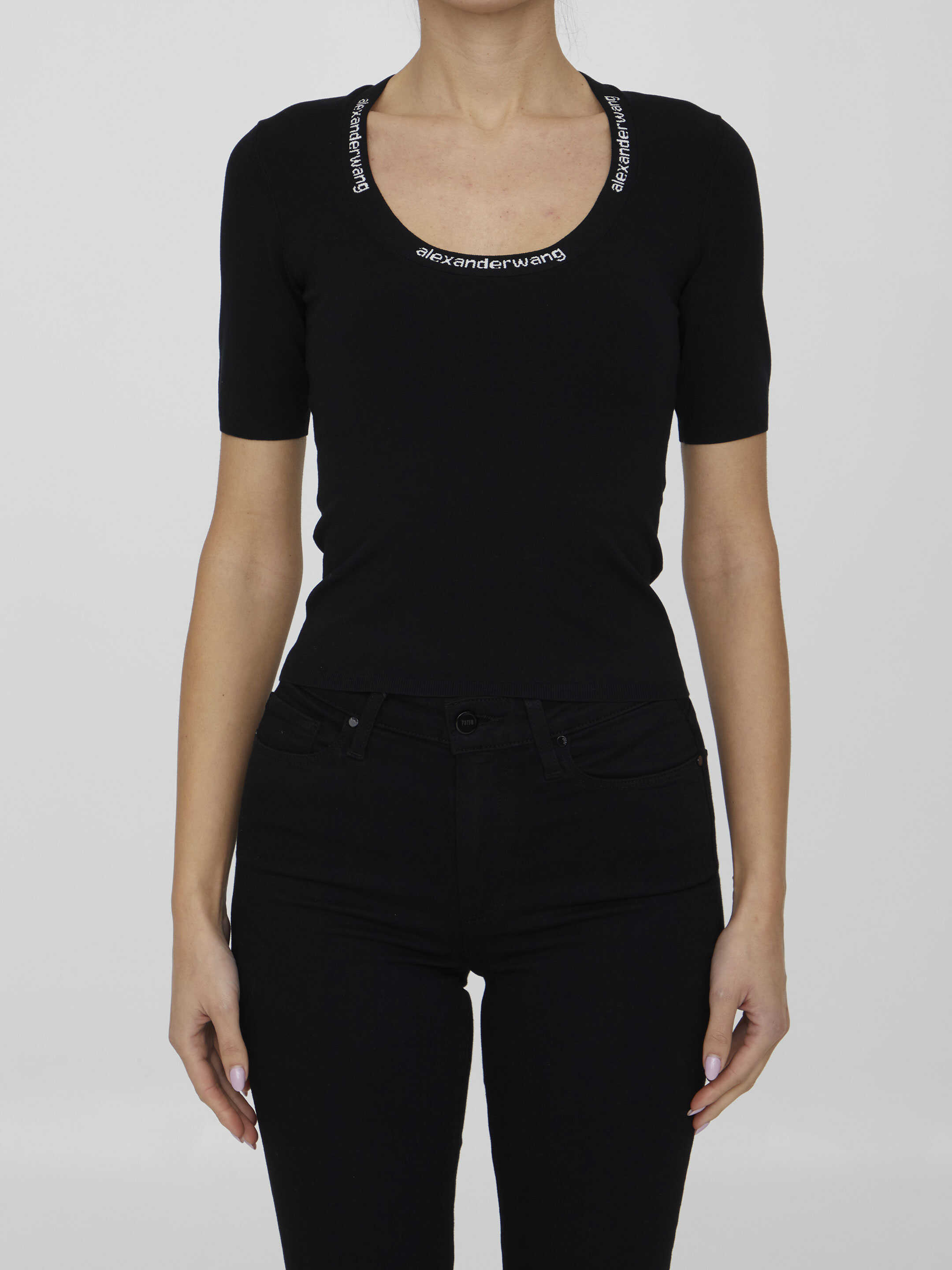 Alexander Wang Jacquard Logo T-Shirt Black