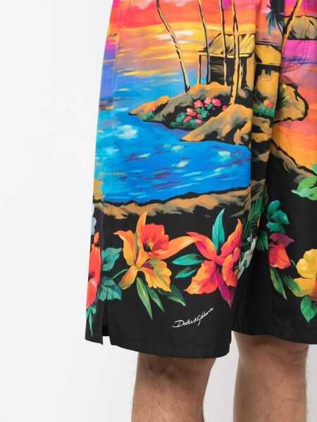 Pantaloni scurti Dolce & Gabbana Bermuda Shorts With Sunset Print MULTICOLOUR Barbati (BM 9574403) 5