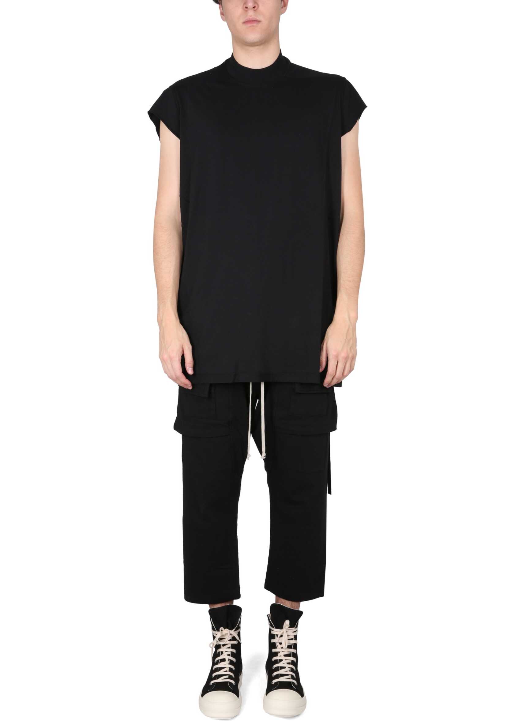 Rick Owens Cotton T-Shirt BLACK