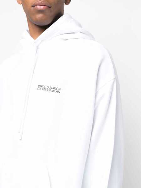 Hanorace Marcelo Burlon Hoodie WHITE Barbati (BM 9574505) 5