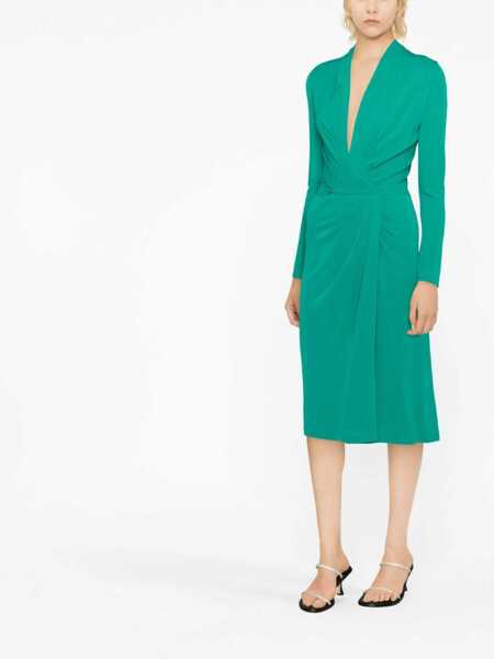 Rochii elegante Alberta Ferretti V-Neck Dress GREEN Femei (BM 9574508) 3